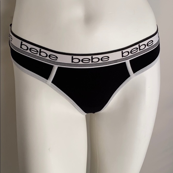 bebe Other - Bebe black and white logo thong panty M